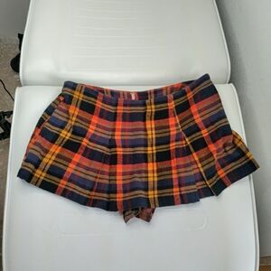 Free people mini skirt check kilt sz 12